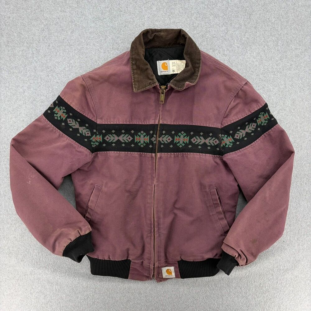 Vintage 90s Purple Carhartt Aztec Jacket Size Medium Santa Fe JQ0457